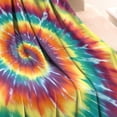 thumbnail image 3 of Colorful Rainbow Tie Dye Spiral Pattern Blanket,Comfortable Soft Flannel Throw Blanket,All Season,Warm Lightweight Blankets for Sofa Bed Couch Living Room Chair,30"x40", 3 of 4