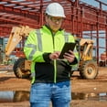 thumbnail image 5 of SAFEGEAR Type R Class 3 Softshell Jacket - Large - Lime Green/Yellow & Black, High Visibility Jackets for Men or Women - ANSI/ISEA Compliant - J. J. Keller, 5 of 7