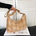 thumbnail image 2 of Bolso bandolera clásico de lona a cuadros de gran capacidad y gran capacidad para mujer, muy vendido, 2024, 2 of 5