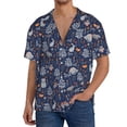 thumbnail image 7 of Lsque Autumn Forest2 print Men's Cuban Collar Short Sleeve Shirt Summer Beachwear Casual Button Down Fashionable Vacation Leisure Shirt-Large, 7 of 7