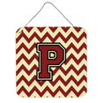 thumbnail image 1 of Letter P Chevron Maroon & Gold Wall or Door Hanging Prints, 1 of 1