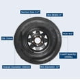 thumbnail image 2 of 2-Pack 5.30-12 5.30x12 530-12 Trailer Tires with 12" Rims, 5 Lug on 4.5" Bolt Pattern, 6PR Load Range C, Heavy Duty 5.30x12 5.3-12 Tires for Utility, Boat, Camper, Cargo Trailers, 2 of 6