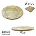 thumbnail image 2 of allgala 13-Inch 6-Pack Heavy Quality Round Charger Plates-Texture Gold-HD80355, 2 of 2