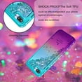 thumbnail image 4 of Mignova iPhone 8 Plus Flash Case, Durable and Cute Colorful Quicksand Series Bling Diamond Flowing Liquid Floating Shockproof Cover case for Apple iPhone 7 Plus / 8 Plus 5.5 inch - Green+Purple, 4 of 6