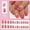 Pink, variant on Valentine's Day Press on Nails Short Square Nude Pink False Nails withLove Heart Designs Glossy Full Cover Stick on Nails Acrylic Valentine Artificial Nails for Women DIY Nails Art Decoration