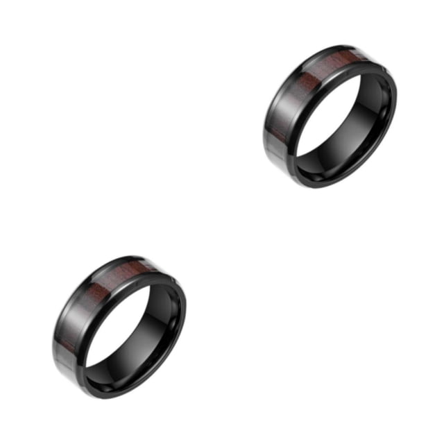Minnieouse Anillos de acero inoxidable, anillo Punk, exquisitas bandas de boda, joyería, abalorio de dedo, regalos para hombres y mujeres, once 2Conjunto