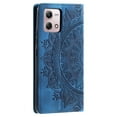 thumbnail image 6 of SaniMore for Motorola Moto G Stylus 5G 2023 Case, PU Leather Embosed Mandala Flower Wallet Protective Phone Cover Card Slots Pocket Purse Women Men Kickstand Vintage Shockproof Anti-fall Shell, Blue, 6 of 8