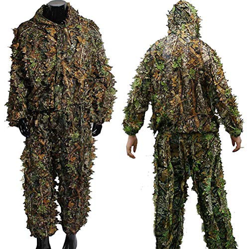 Details about   EAROOMZE Mens 3D Lightweight Hooded Camouflage Ghillie Breathable Hunting Suit 