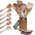 thumbnail image 1 of Juego de utensilios de madera STORE INDYA, 8 piezas, para cocinar, antiadherentes, 1 of 7