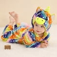 thumbnail image 4 of Peleles de dinosaurio MICHLEY para bebé, ropa de franela con capucha de invierno para niños pequeños, monos, mono, disfraz para niños, Halloween, 4 of 5