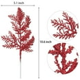thumbnail image 2 of Deago 10 PCS Christmas Glitter Artificial Pine Needles-10.6" Fake Foliage Pine Stems Picks for DIY Garland Wreath Xmas Tree Home Garden Decoration (Red), 2 of 8