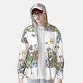thumbnail image 3 of Pofeuu Herbs and Wildflowers Print Sun Protection Outdoor Lightweight Full Zip UV Cooling Hoodie Long Sleeve Summer Clothing for Outdoor Hiking-Small, 3 of 5