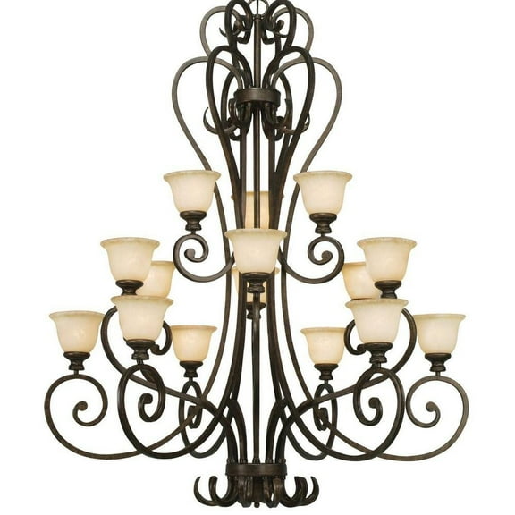 Traditional Fifteen Light Chandelier in Burnt Sienna Finish Bailey Street Home 170-Bel-647700