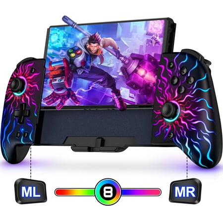 Joypad for Nintendo Switch/OLED Joy Cons, ESYWEN Switch Controller with Handheld Grip, Ambient Light ,Replacement for Switch Joy Cons