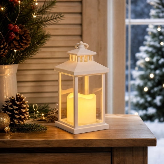 Vintage Candle Lantern with Flameless LED Light - Decorative Indoor & Outdoor Lanterns for Porch - Christmas