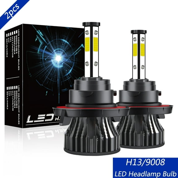 OBNDVU H13/9008 LED Headlight Bulb Conversion Kit High Low Beam 5200LM 6000K White 2pcs