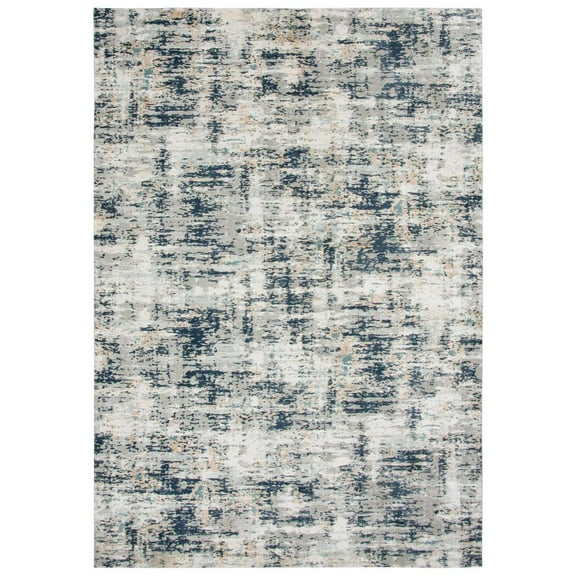 Alora Decor Glamour 3'11" x 5'6" Ivory / Teal/Ivory / Teal Power-Loomed Area Rug