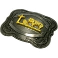 thumbnail image 3 of Moranse Religion Cross Cowboy Kneeling Prayer And Horse Design Belt Buckles, 3 of 6