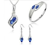 Mortilo Style Jewelry Set Crystal Chic Eyes Drop Earrings Necklace Bracelet Diy