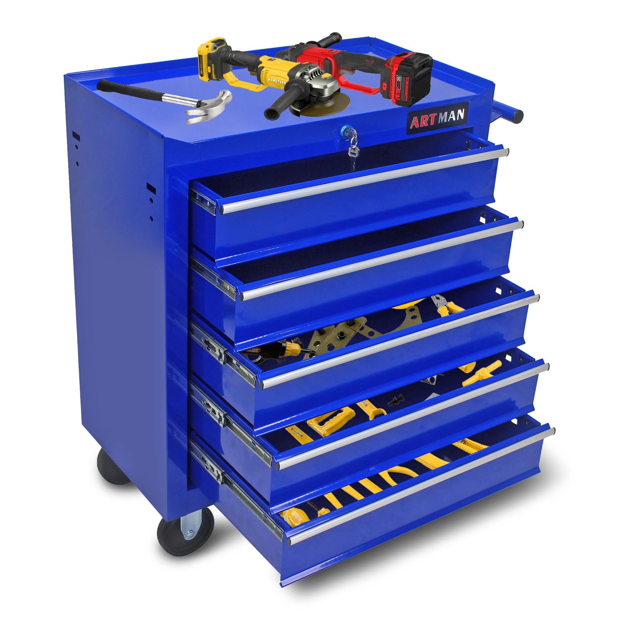 Free Shipping! Aukfa Tool Chest, 5-Drawer Steel Rolling Tool Free Shipping! Aukfa Tool Chest, 5-Drawer Steel Rolling Tool