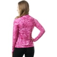 thumbnail image 2 of Aqua Design Women Long Sleeve Sun Protection Rash Guard Swim Surf Snorkel Shirt with Thumb Holes: Pink Water size XL, 2 of 2