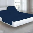 thumbnail image 2 of 4 Piece Top Split Queen Sheets for Adjustable Bed for Sleep Number Bed 32" Flex Top Fits 21" Deep Mattress 100% Egyptian Cotton 800 Thread Count Split Top Queen - Navy Blue Stripe, 2 of 7