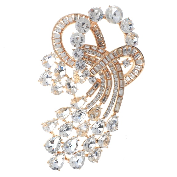 Extra Large Crystal Flower Brooch