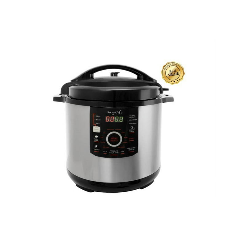 12 Qt. Black and Silver Electric Pressure Cooker with Automatic Shut-Off  and Keep Warm Setting 