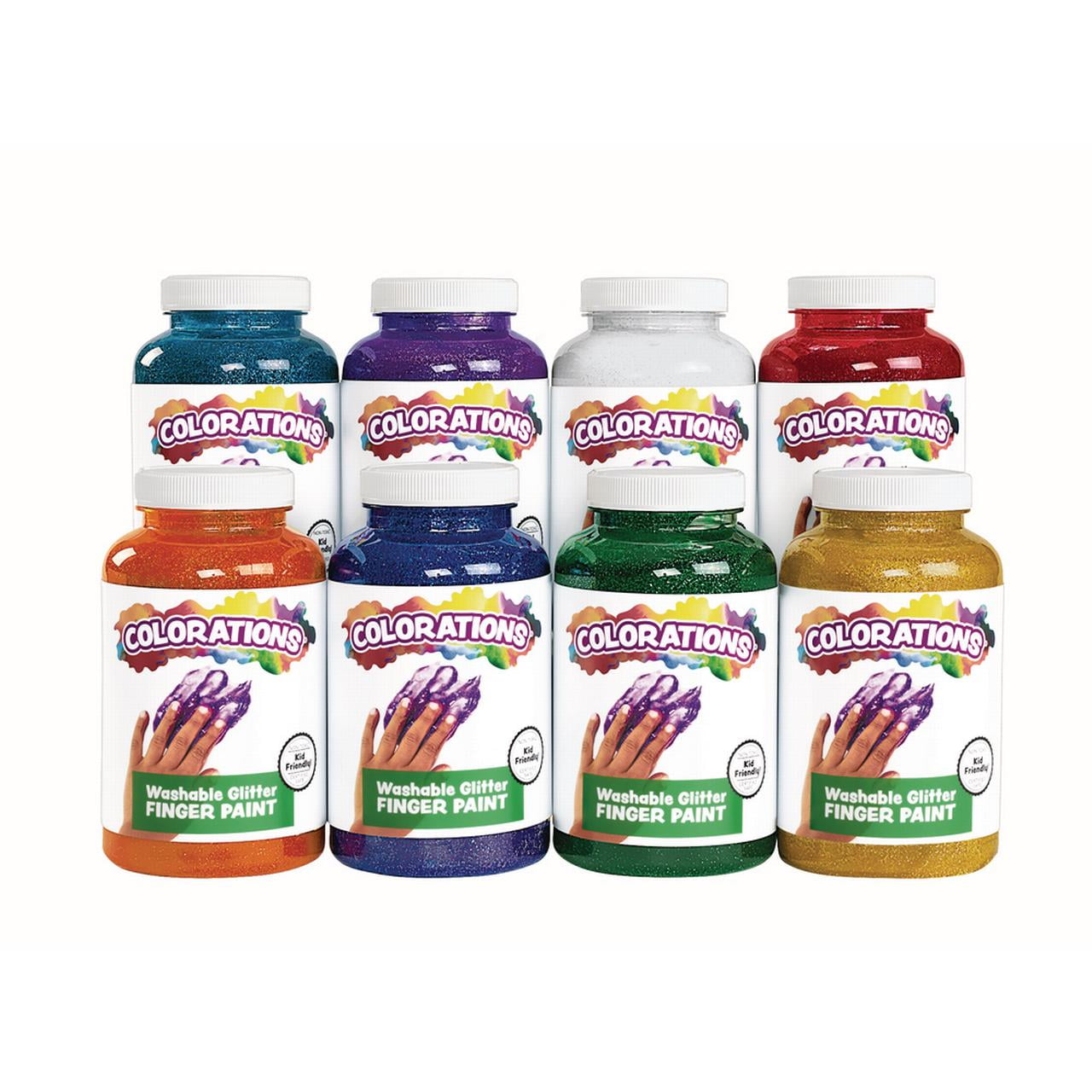 Colorations Washable Finger Paints, 16 oz. Set of 8 Rich