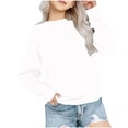 thumbnail image 1 of Sudadera Meitianfacai para niñas y bebés, sudadera básica lisa, sudadera tipo túnica, suéteres de cuello redondo y manga larga, tops tipo pulóver, ropa de otoño e invierno, sudadera blanca para, 1 of 7