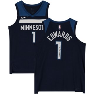 Framed Anthony Edwards Minnesota Timberwolves Autographed Navy Nike  2022-2023 Icon Swingman Jersey with 2020 #1