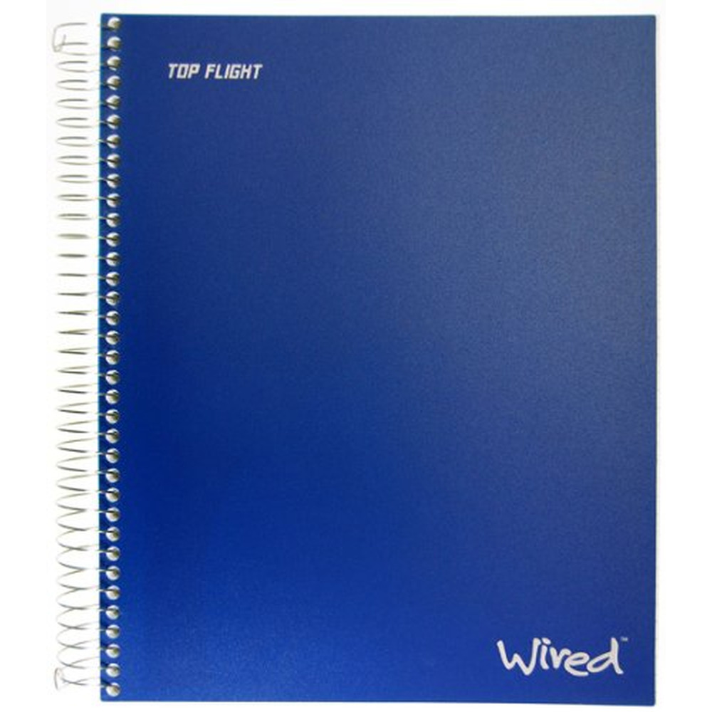Top Flight Wired 5 Subject Wirebound Notebook College Rule Color May Vary (Pack of 4)