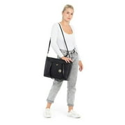 Michael Kors Maisie Large Pebbled Leather 3-In-1 Tote Bag Black Mk Signature