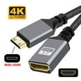 thumbnail image 3 of CY 4K Type-C MINI HDMI 1.4 Male to HDMI Female Extension Cable for DV MP4 Camera DC Laptop, 3 of 7