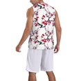 thumbnail image 5 of Easygdp Cherry Blossoms Men's Mesh Basketball Jersey Quick Drying Sleeveless Shirts Fitted Muscle Tank Tops Sport Round Neck T-Shirt - Small, 5 of 9
