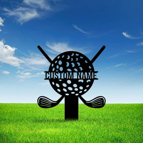 Custom Golf Memorial Metal Stake, Golfer Loss, Sympathy Sign, Grave Marker, Remembrance Stake, Memorial Plaque, Garden Decor