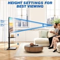 thumbnail image 4 of TAVR Furniture Universal Floor TV Stand with Swivel Mount for 32-65 inch Screens, Adjustable Tall TV Stand for Bedroom, Black, 4 of 7