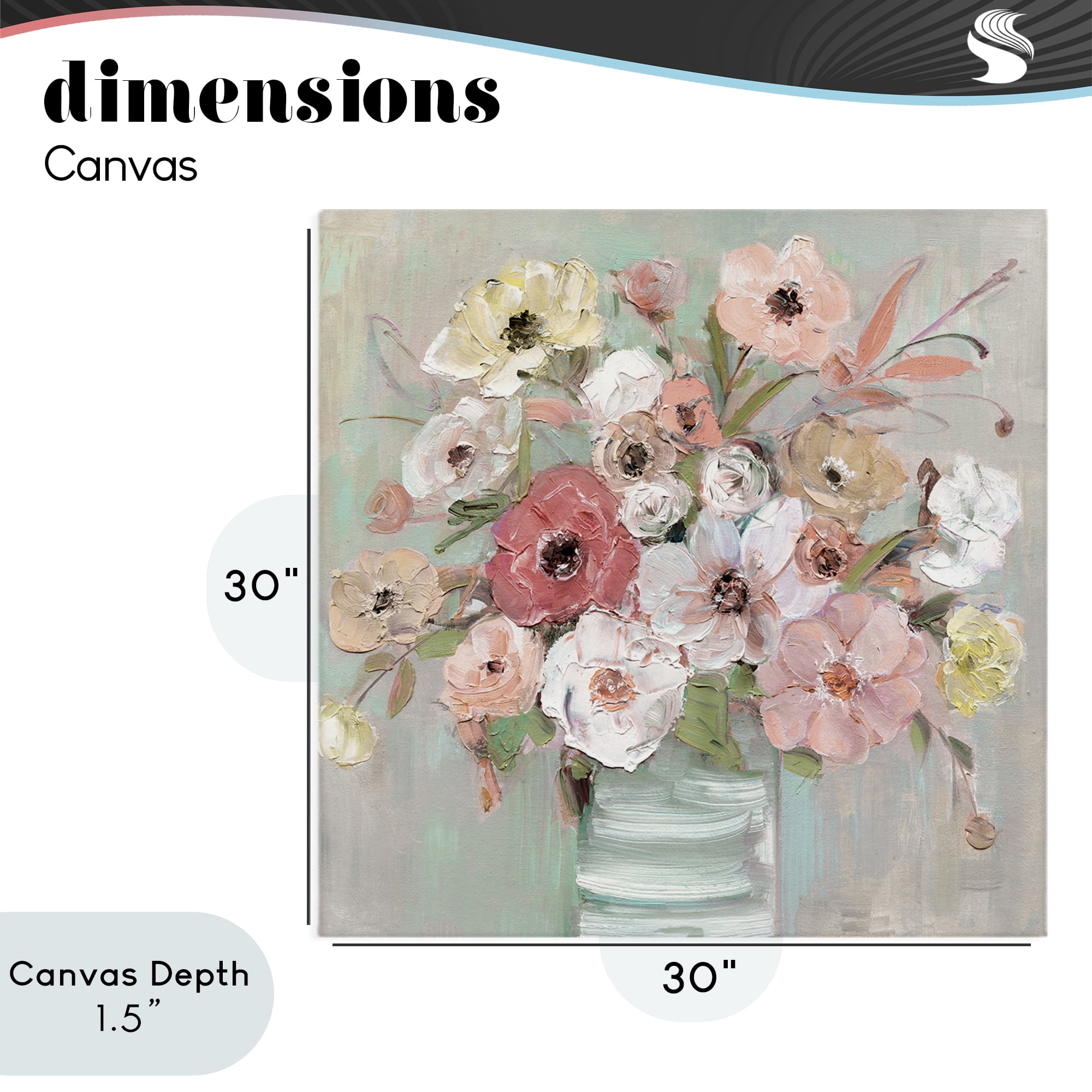 Stupell Industries Pastel Flower Forms Vase Canvas Wall Art, design by Sally Swatland
