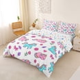 thumbnail image 3 of Metsweet Sweet Unicorn Duvet Cover Queen, Cartoon Bow Flowers Queen Bedding,3-Piece,1 Duvet Cover and 2 Pillowcases, 3 of 6