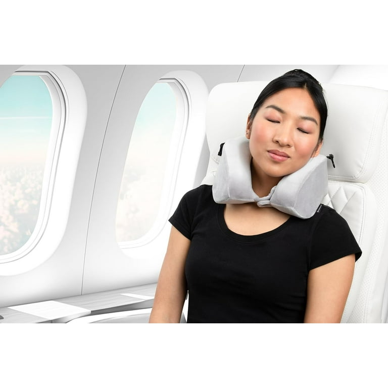 Brookstone 2 in 1 Memory Foam Head Neck and Lumbar Travel Pillow
