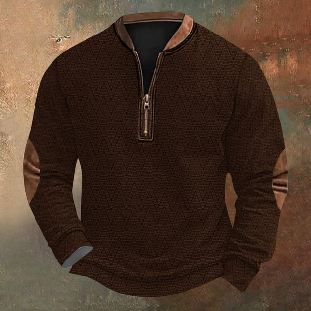 Blusas y camisas de manga larga con cuello redondo Sudadera con capucha de cuello redondo para hombre Jersey estampado Blusa de poliéster de manga larga para hombre