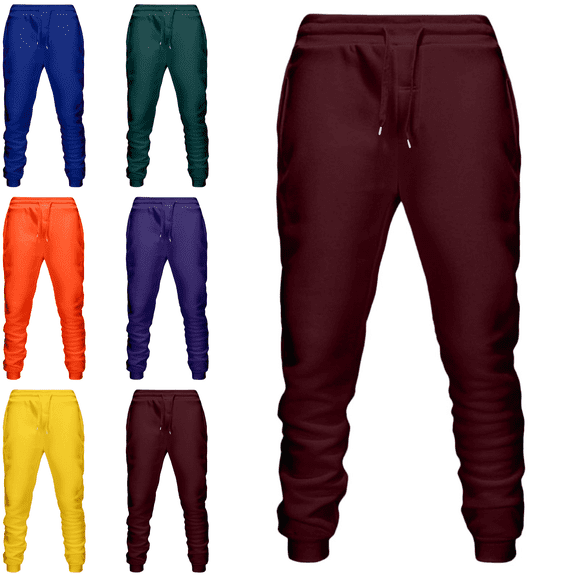 Mifsaly Mens Jogger Pants Slim Fit Athletic Tapered Sweatpants Breathable Comfy Workout Running Outdoor Casual Clothes with Pockets Wine,M