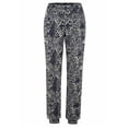 thumbnail image 5 of Wuxian Wide Leg Pants Woman High Waist Floral Printing Elastic Waist Trousers Long Pants Boho Beach Relaxed Joggers Summer Fashionable Breathable Pencil Pants,Black,M, 5 of 8