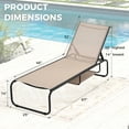 thumbnail image 4 of Ainfox Patio Lounge Chair, Recliner with Adjustable 5-Position and Storage, Outdoor Chaise Lounge for Beach, Poolside, Brown, 4 of 6