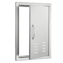 KFFKFF BBQ Island Access Door 17x24 Inch Stainless Steel Outdoor Kitchen Door