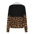 thumbnail image 5 of Chandails à Capuchon Mode pour Femmes 2023 Mode Automne Hiver Imprimé Léopard Décontracté Sport Col Rond Survêtements Manches Longues Col à Revers Fermeture Éclair Chandails à Capuchon Rabais de 50 % Liquidation Costumes d'Halloween/Noël, 5 of 5