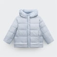 thumbnail image 6 of Xdegoge Quilted Jacket for Girls Boys Unisex Full Zip Stand Collar Hooded Jackets Casual Loose Puffer Coat Fall Winter Warm Padded Coats with Pockets Size 3-12, 6 of 10