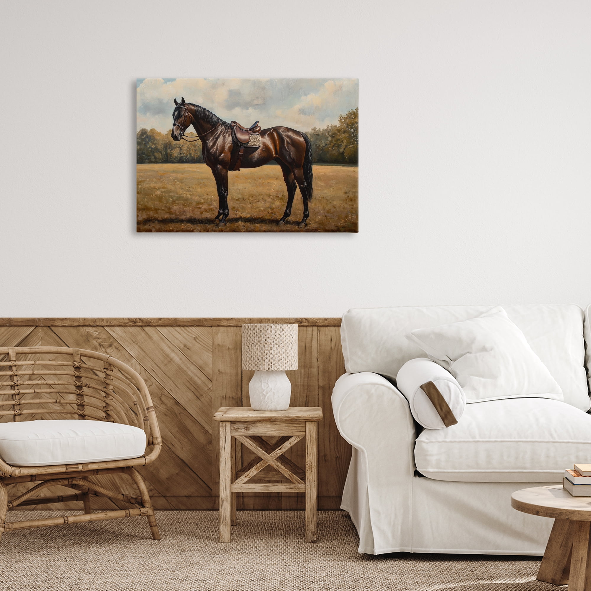 Stupell Industries Dark Brown Pony Portrait Canvas Wall Art, design by Petal Prints Design