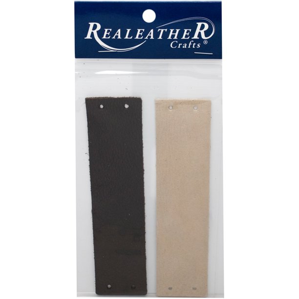 Realeather Fabrique des Ébauches en Cuir de Bracelet en Filigrane 1,5"-Chocolat/ivoire