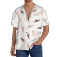thumbnail image 3 of Xecao offers the Leopard Print for Men's Casual Short-sleeved Shirt, a button-up collared shirt with a pocket, perfect for beach vacations and yacht travel in the Large size., 3 of 7